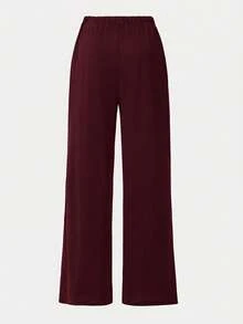 Girlism Teen Girls Sleeveless Top And Pants Set, Metal Button Closure, Elegant Retro Style,,,Kids - Burgundy - View 6
