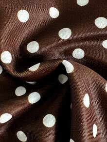 Swim Mod 女士性感露背波点印花荷叶边连体泳衣 - 咖啡棕 - 查看 7