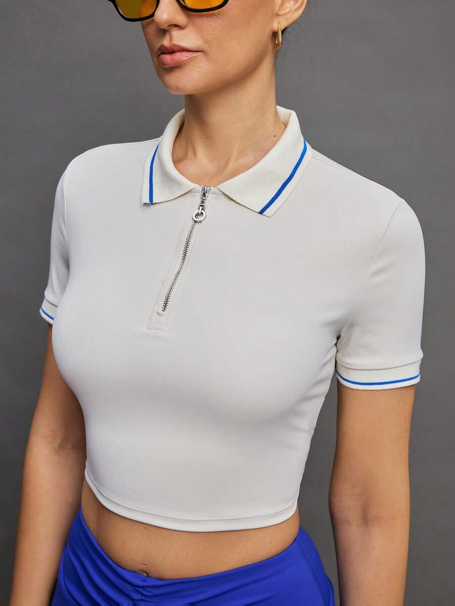 Activina 女士高尔夫和网球运动Polo衫 - 奶油色 - 查看 1