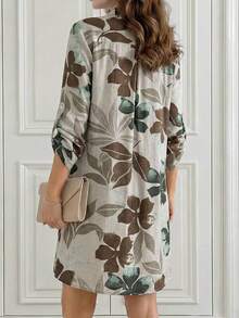 Miaspire Đầm midi dài tay in hoa dáng suông cho nữ, thích hợp mặc mùa hè. - Nhiều màu - Xem 2