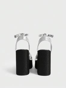 Sugerpunk Platform Sandals Women's Slippers Fish Mouth Wedge Heel Fashion Women's Shoes - Silver - View 3