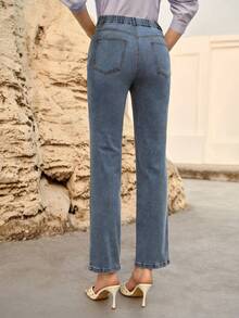 MOTF PREMIUM 斜插口袋水洗牛仔七分裤 - 淺色水洗藍 - 查看 3