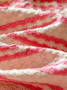 SHEIN Áo polo dệt kim không tay kẻ sọc dễ thương, đa năng cho bé gái mùa hè - Hồng - Xem 5