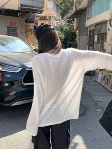 DAZY Women's Round Neck Fresh And Youthful Summer T-Shirt Graphic Tees Women - White - View 5