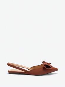 Eladyva Women's Brown Flat Shoes With Bowknot Detail - Brown - View 11
