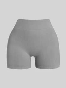 Velisys Velisys Minimalist Solid Color Seamless V-Back Waist Sports Shorts - Multicolor - View 6