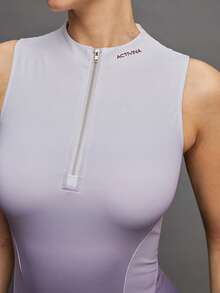 Activina 女士渐变色拉链半开襟马术背心 - 棕色 - 查看 6