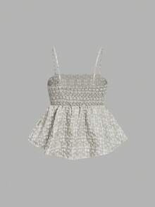 SHEIN MOD Áo camisole nữ xếp ly jacquard kiểu dáng thường ngày đa năng, thích hợp cho buổi hẹn hò. - Màu Xám nhạt - Xem 2