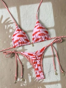 Swim Vcay 春假海滩鱼纹比基尼泳装 - 彩色 - 查看 1