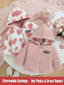 Baby Girls' Reversible Hooded Jacket, Autumn/Winter - Multicolor - View 1