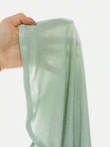 SHEIN Girlism 少女修身休闲简约舒适无袖不对称下摆背心 - 薄荷綠 - 查看 5