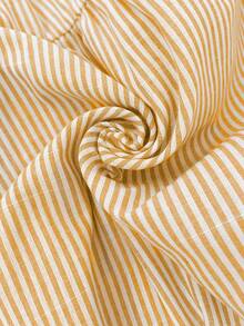 SHEIN Maternity Vacation Striped Ruffle Hem Sleeveless Top And Adjustable Waist Pants Casual 2 Pieces Set - Yellow - View 6
