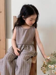 DAZY Infant/Toddler Girls' Round Neck Fresh Korean Style Shirt And Pants 2 Pieces Set - Dusty Pink - View 6