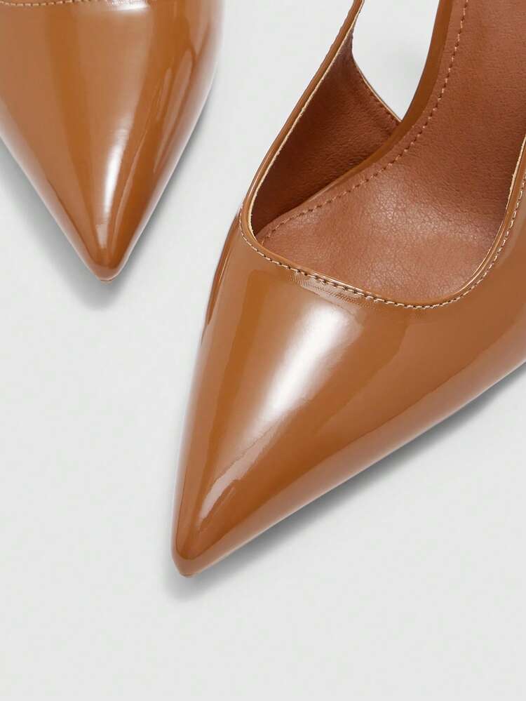 CUCCOO BIZCHIC Women Shoes Fashion Patent Leather Low Vamp With Hollow Thin Heel Temperament Pointed Sexy Women's Shoes Spring Shoes