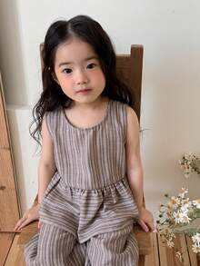 DAZY Infant/Toddler Girls' Round Neck Fresh Korean Style Shirt And Pants 2 Pieces Set - Dusty Pink - View 8