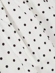 SHEIN ICON Große Größen Polka Dot figurbetontes Bubikleider, Off-Shoulder - Schwarz und Weiss - Übersicht 8