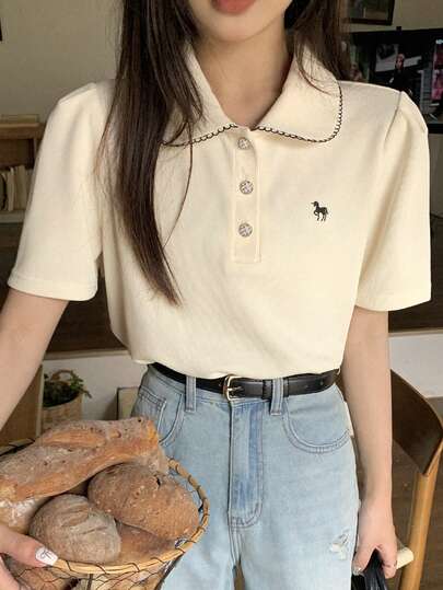 DAZY 少女独角兽印花休闲百搭日常短袖T恤