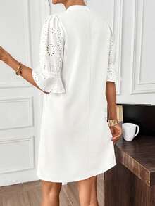 Vestido de manga media con estampado de Día de San Valentín para primavera/verano, conjunto de Día de San Valentín para mujer - Blanco 2 - Ver 5