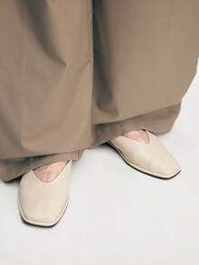 Mnmlis Women's Classic Minimalist Commuter Style Ivory Square Toe Mary Jane Ballet Shoes - White - View 2