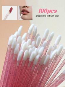 100pcs/50pcs Professional Lip And Eyelash Brushes - High-Quality Disposable, Sparkling Crystal Lashes, Ultra-Fine Micro Brushes For Precise Eyelash Extension Applicator And Gentle Makeup Cleaner - Beauty Makeup Tools - Multicolor - View 2