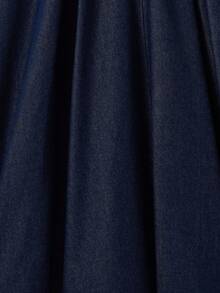 GlowEve Vacation Casual Lace Trim Short Sleeve Denim Dress - Blue - View 5