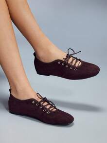 CUCCOO GRLICON 女士系带平底鞋 - 鏽棕色 - 查看 3