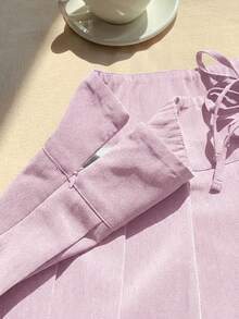 Comfortcana Damen einfarbiger geknoteter plissierter Lässig vielseitiger Alltagsrock - Pink - Übersicht 6