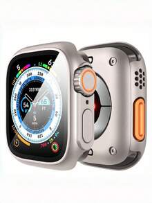 1pc Watch Screen Protector Case, Front And Back Cover Protection Case (Titanium) Watch Series 9/8/7/6/5/4/Series SE 2 45mm 41mm 44mm 40mm - Multicolor - View 5