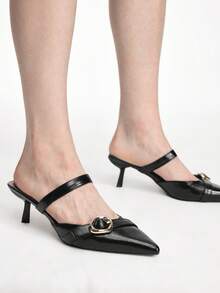 Mnmlis Women's Fashion Versatile Pointed Stiletto High Heel Shoes - Black - View 10