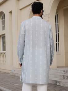 DAZY Multi-Color Floral Print Button-Down Long Sleeve Long Shirt For Men, Spring/Summer - Multicolor - View 2