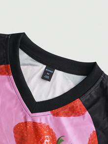 ROMWE MEN Prep Men's Slogan Print Short Sleeve T-Shirt, Suitable For Spring And Summer - Black - View 5