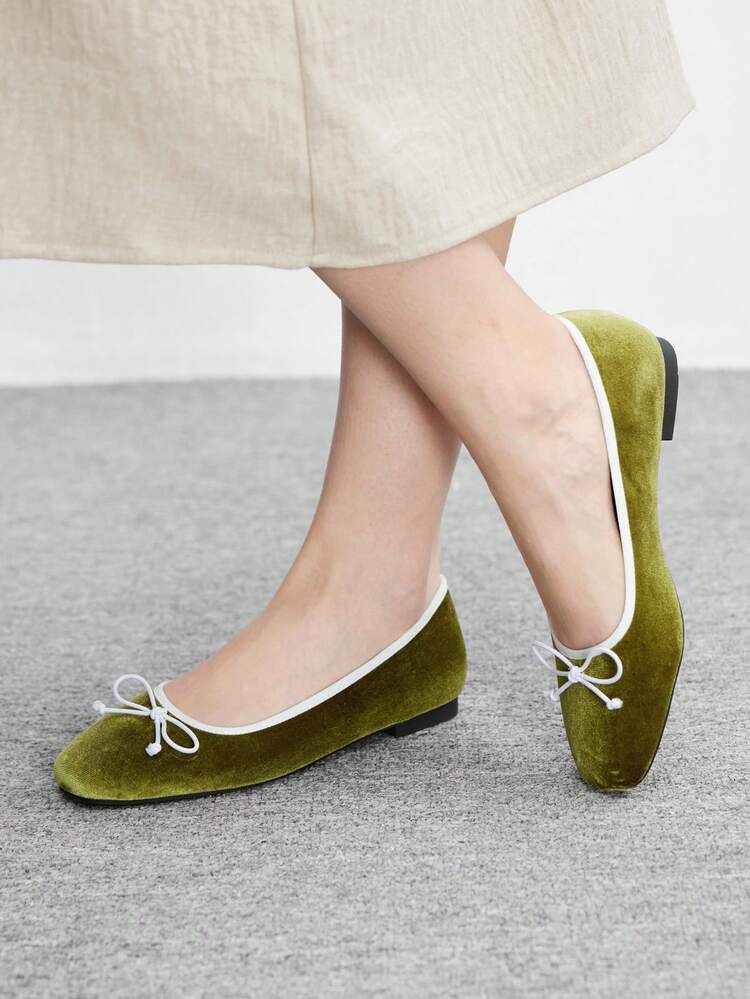 CUCCOO BIZCHIC Women Shoes Fashionable Women's Flat Shoes Comfortable Casual Versatile Holiday Dating Elegant Wear Bow Decoration Design, College Style Wear, Commuting Daily, Dating Out Of The Street, Sweet And Cool Style Women's Shoes Spring Shoes