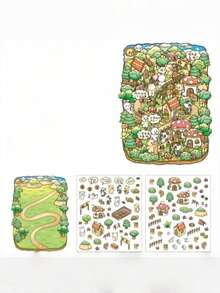 一套4张童话日记贴纸，风景贴纸，大型3D立体风格贴纸 - 套裝 - 查看 6