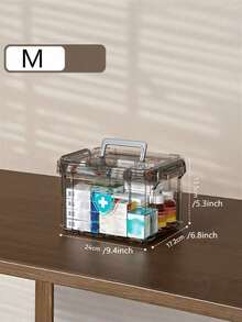 1个装 - 透明多层带提手急救包，大容量药品收纳盒，适用于家庭、旅行和办公室。可收纳药片、绷带和医疗用品。可见隔层设计，方便取用。是家庭应急和日常使用的理想之选。便携式设计，必备的健康收纳包。 - 彩色 - 查看 10