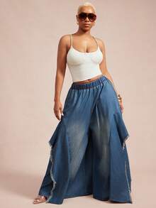 Vixey Brushed Jersey Built In Bra Cup Chain Strap Cami Top - Apricot - View 5