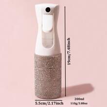 1pc 200ml ABS Continuous Fine Mist Spray Bottle, Cylindrical Design With Rhinestone Surface, Multipurpose Spray Bottle For Hair Care, Beauty Routine, Cleaning, Plants & Home Use - Multicolor - View 13
