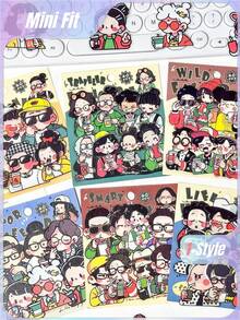 1 Set Of 6 Pcs Energetic Pet Stickers, Journal Sticker Pack, Stickers, Cartoon Stickers, Journal Materialset - suit - View 1