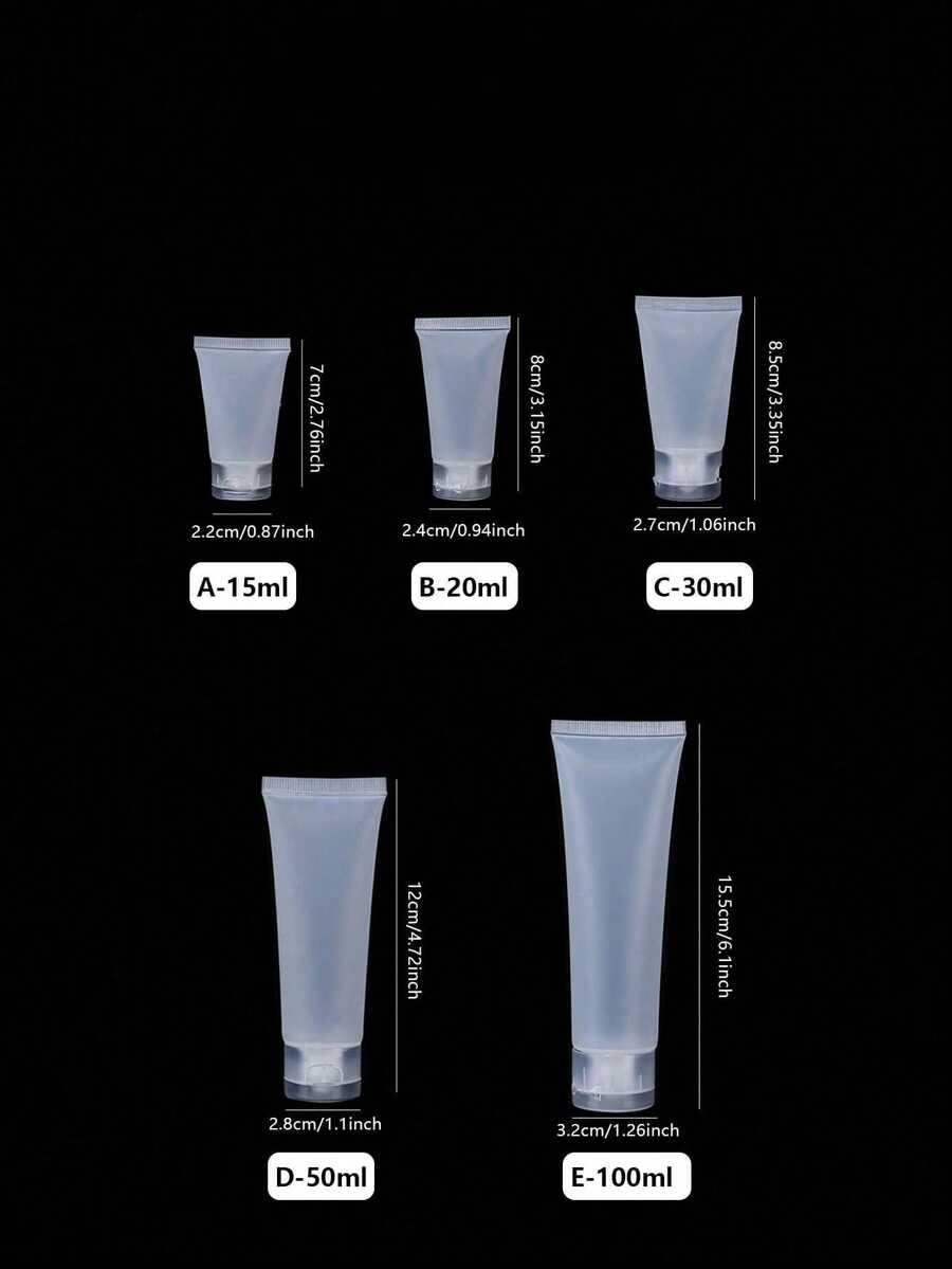 一套空的透明塑料化妆品软管，可重复灌装，旅行装样品容器，适用于洗涤剂、洗面奶、护手霜等。 - 無色 - 查看 1