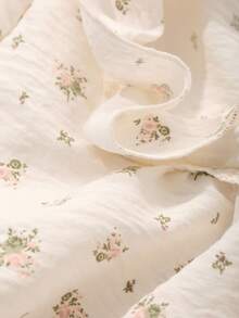 Dazy Kids 少女碎花荷叶边睡裙家居服 - 杏色 - 查看 5