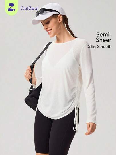 OutZeal 女士户外T恤 健身房锻炼长袖轻薄透气罩衫 运动上衣