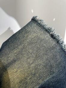 Elamini Women's Lace Ruffle Fringe Fashion Date Night Denim Slip Dress - Blue - View 5