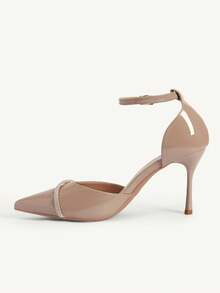 CUCCOO CHICEST Women's Pointed Toe Buckle Design Fashionable High Heels For Daily Wear - Baby Pink - View 5