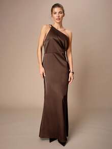 Maija Đầm nữ ren phối ren xếp ly kiểu dáng thường ngày, thích hợp cho kỳ nghỉ hoặc hẹn hò. - màu nâu - Xem 7