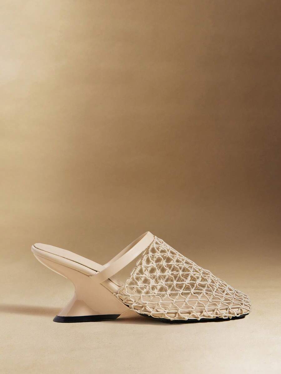 Rosivie Women's Fashion Square Toe Alien Heel High Heel Sandals - Apricot - View 1