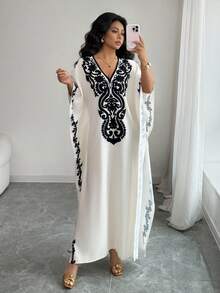 SHEIN Elenzya Elegant Waist-Cinched Floral Print Robe, - Multicolor - View 6