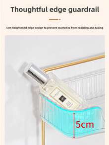 Single Corner Bathroom Counter Top Storage Box, Suitable For 90 ° Angle, Can Be Used As Bedroom Dresser Tray, Cosmetics Storage Rack, Bathroom Counter Top Storage Box, Kitchen Condiment Rack And Perfume Bottle Tray, Suitable For Holiday Beach, Bathroom, Bedroom And Other Places, Large Capacity. - Clear - View 3