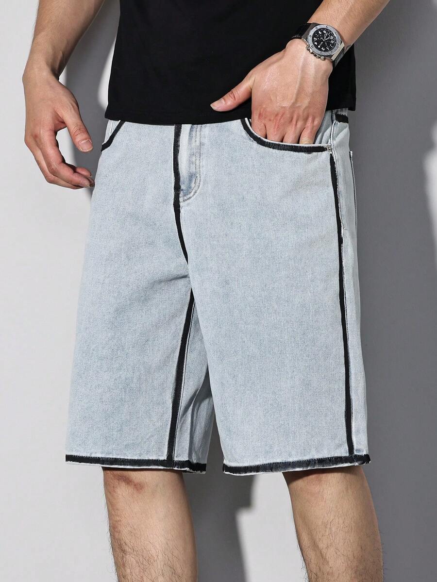 Manfinity Homme Women's Casual Everyday Washed Denim Shorts With Pockets - Blue - View 1