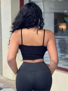 Alexandranx Solid Crop Cami Top - Black - View 2