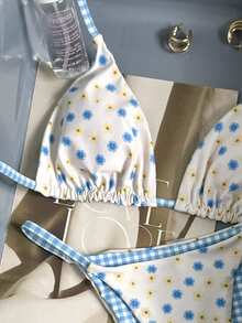 Swim Mod 女士随机印花双面挂脖比基尼套装，春夏款 - 彩色 - 查看 6