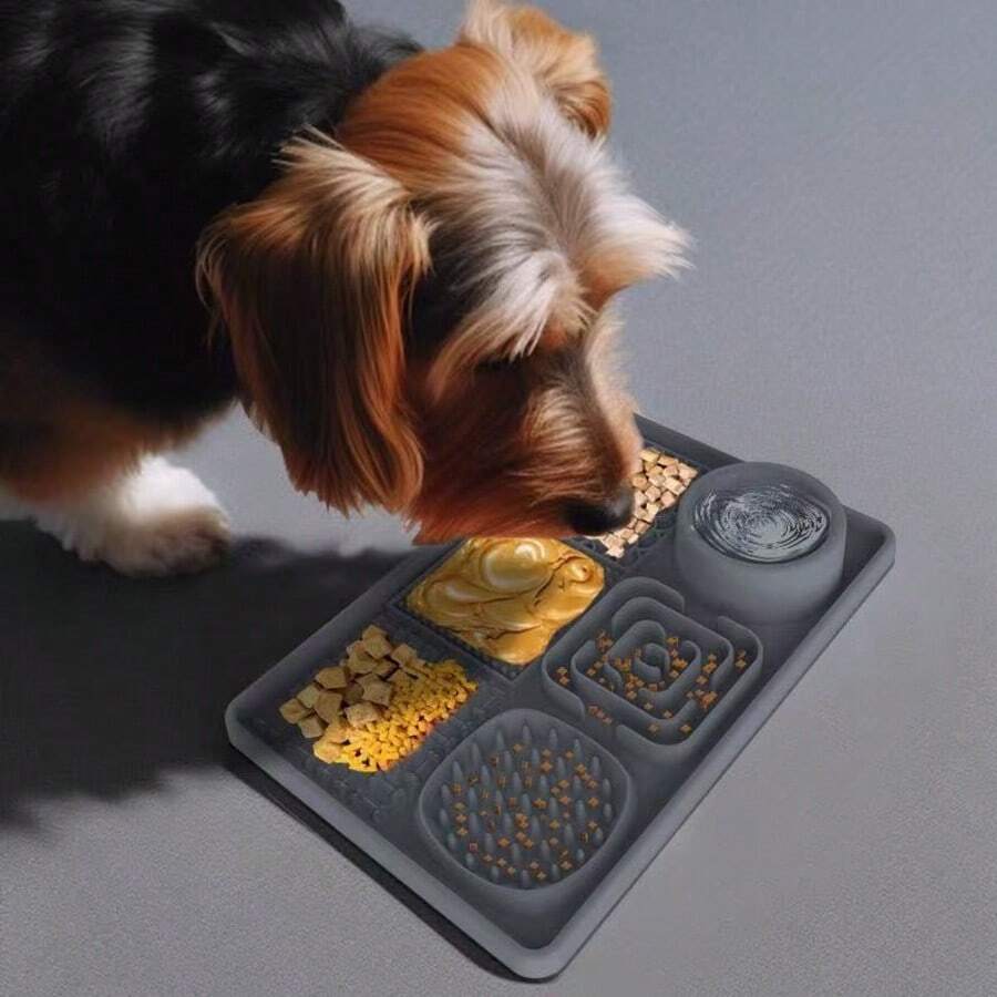 硅胶宠物舔食垫 慢食垫 带吸盘 多功能宠物餐垫 缓解焦虑和无聊 - 喂食托盘 - 彩色 - 查看 1